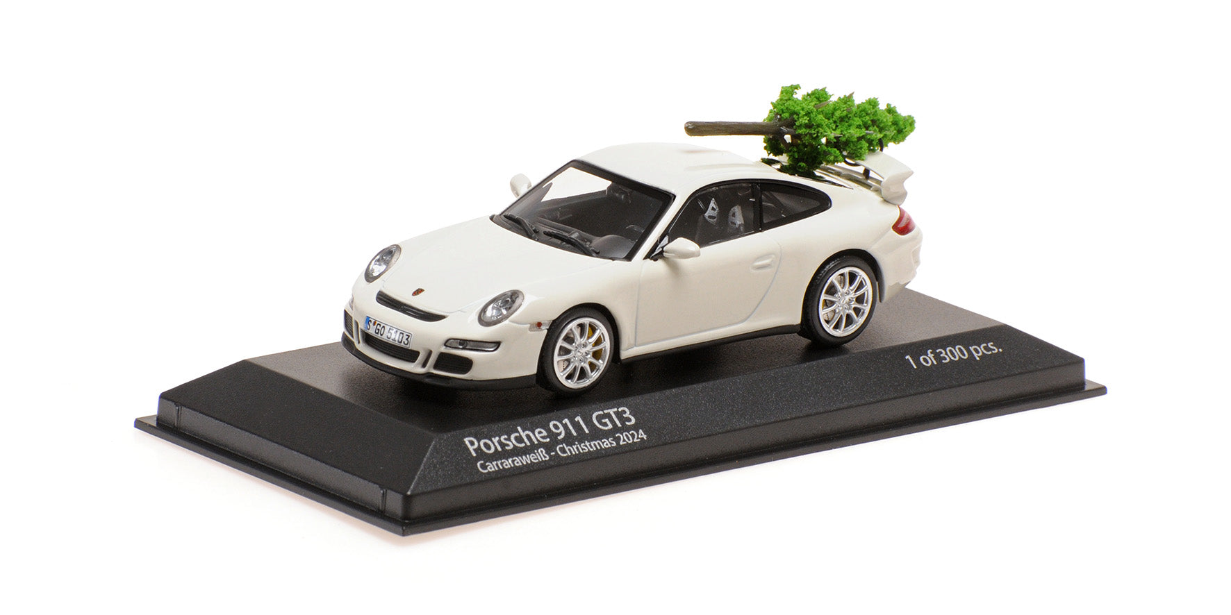 PORSCHE 911 GT3 – 2006 – BALTA KALĖDINĖ EGLUTĖ – KALĖDOS 2024 1:43 Minichamps