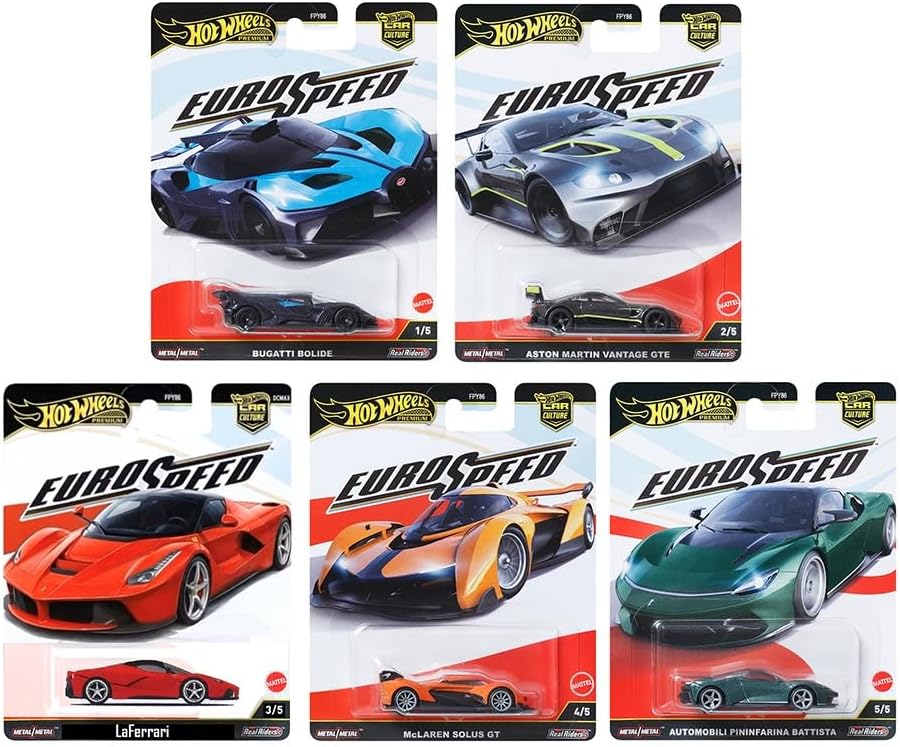 „Hot Wheels“ automobilių kultūros „EuroSpeed“ rinkinys, 5 vnt.
