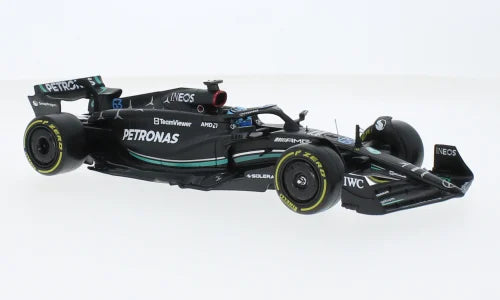 „Mercedes AMG W14 E Performance“, Formulė 1, 2023, „Mercedes AMG Petronas Formulės 1“ komanda, „Petronas“, #63, G.Russell, 1:24 „Bburago“